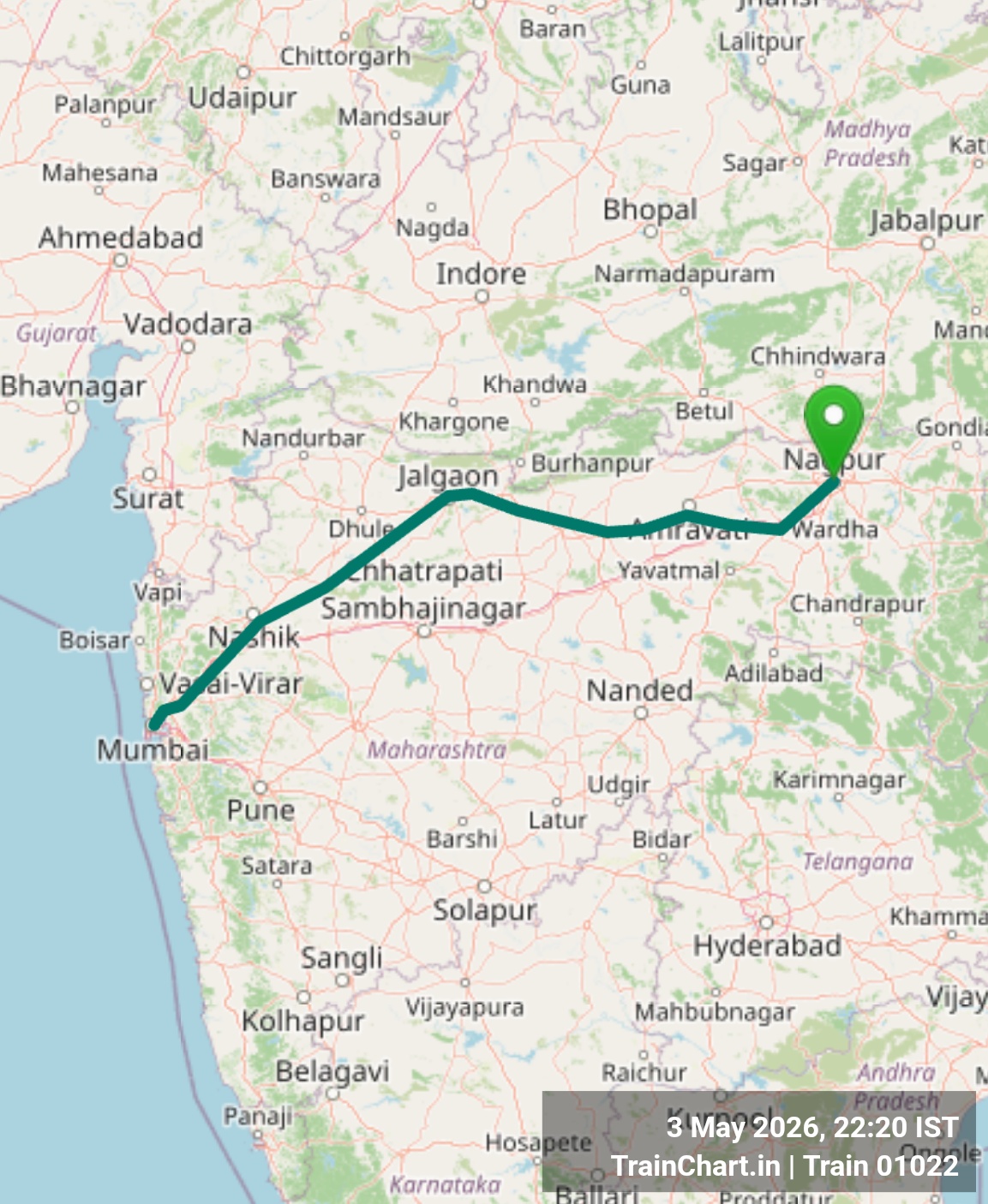 train 01022 map