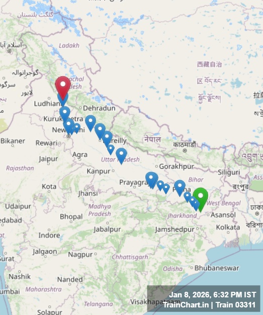 train 03311 map