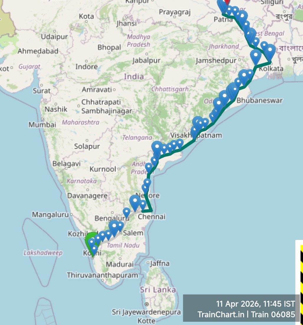 train 06085 map