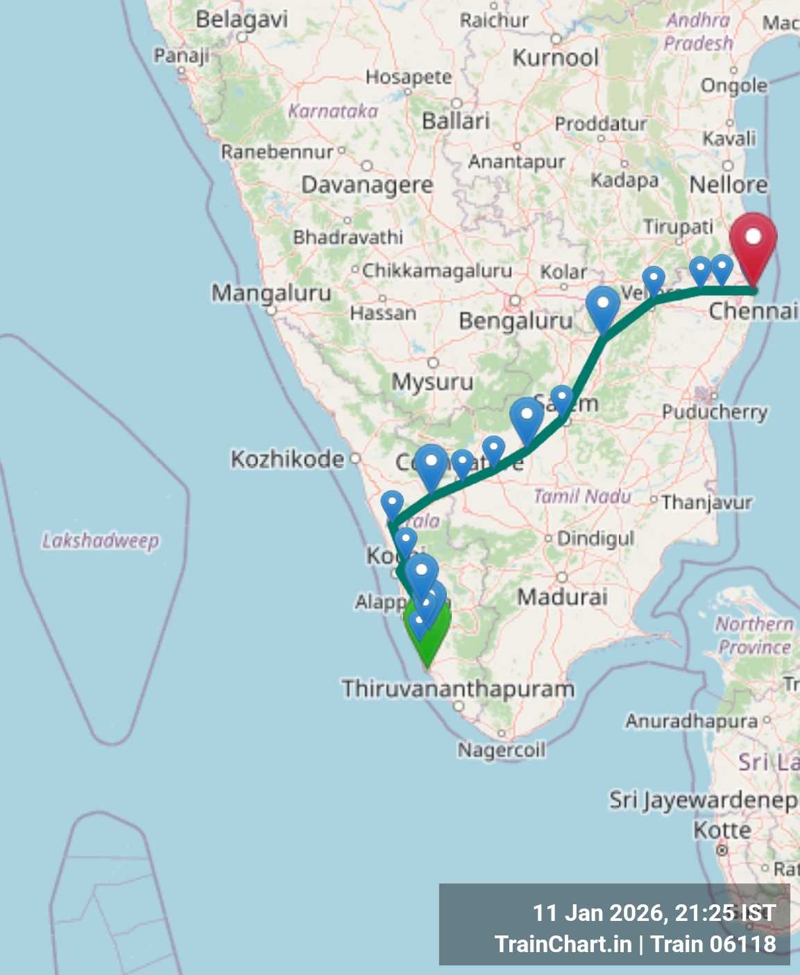 train 06118 map