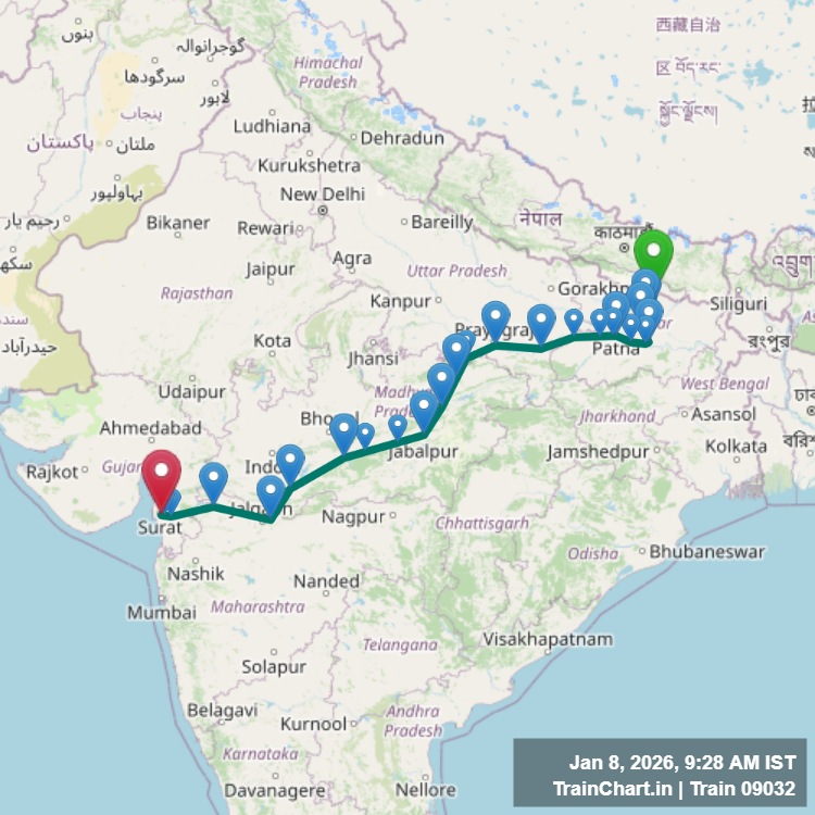 train 09032 map