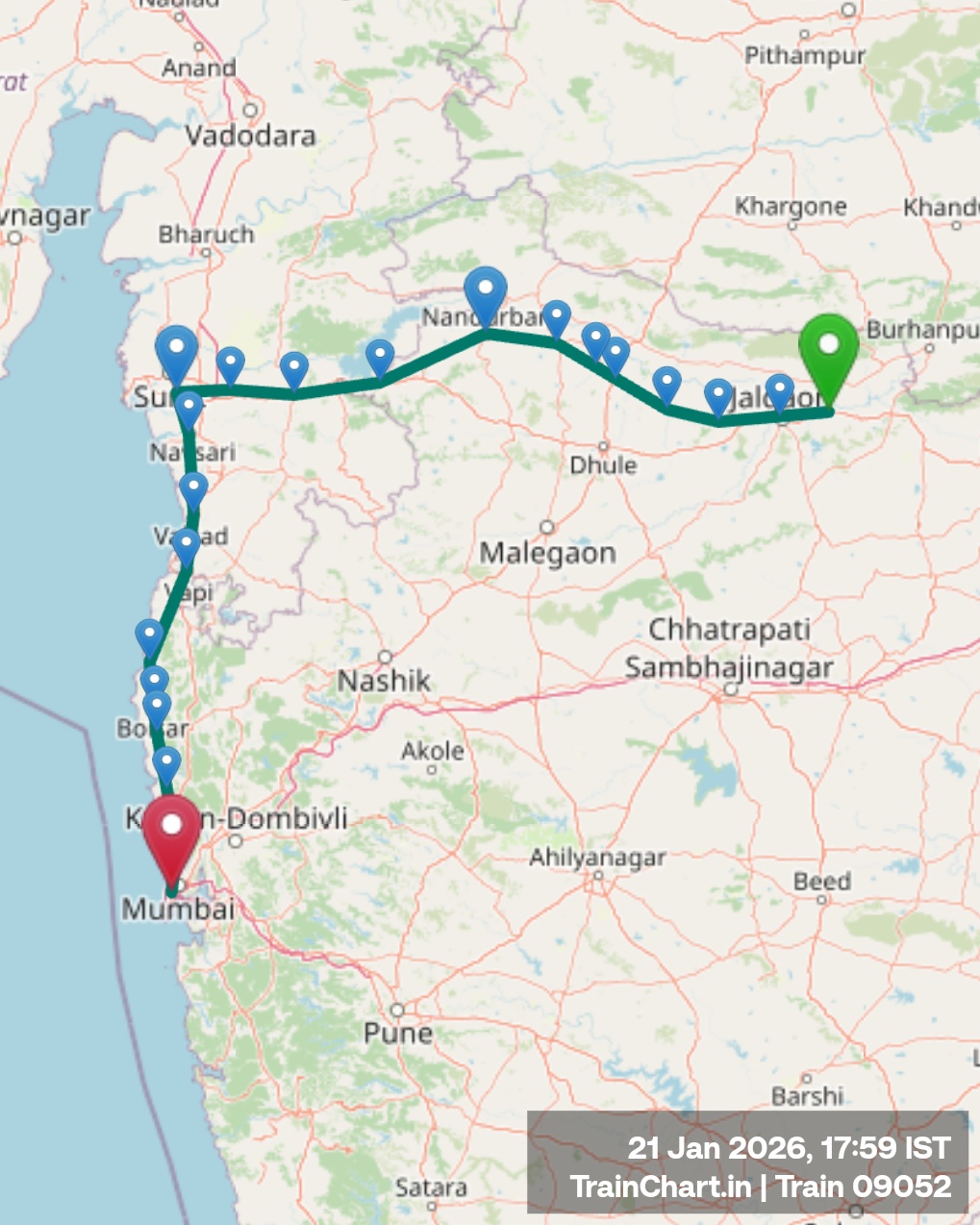 train 09052 map