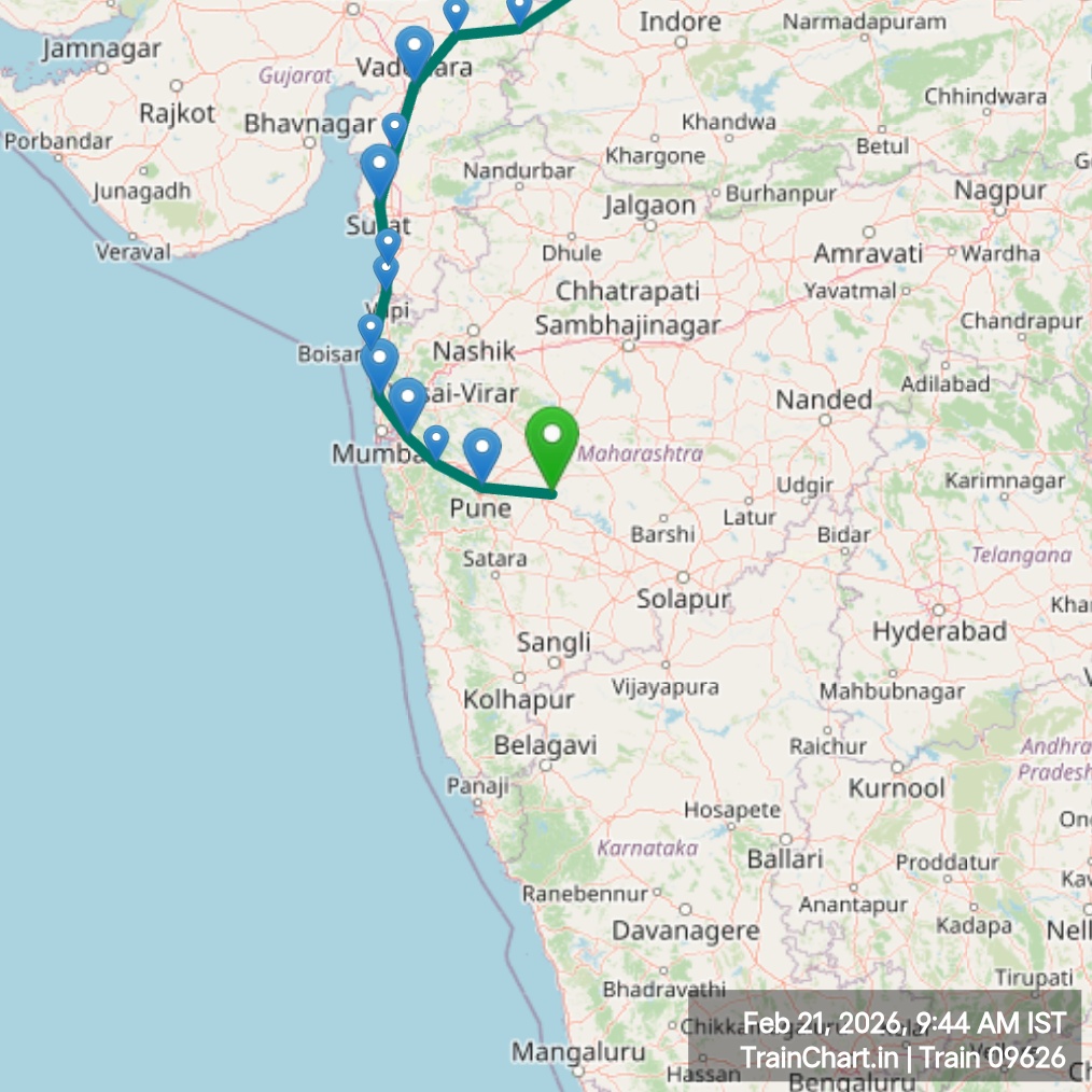 train 09626 map