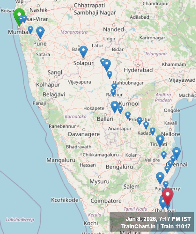 train 11017 map