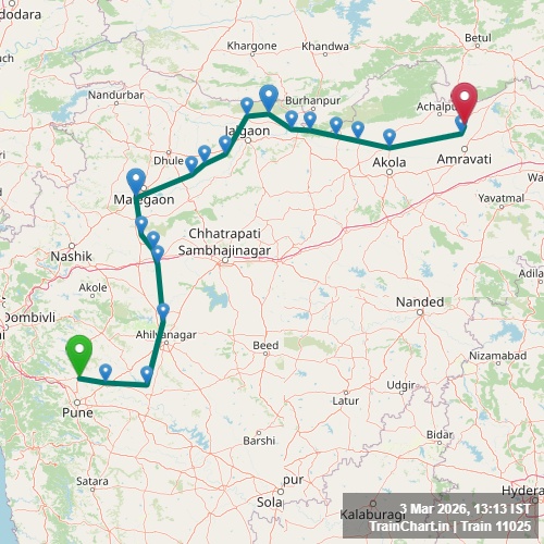 train 11025 map