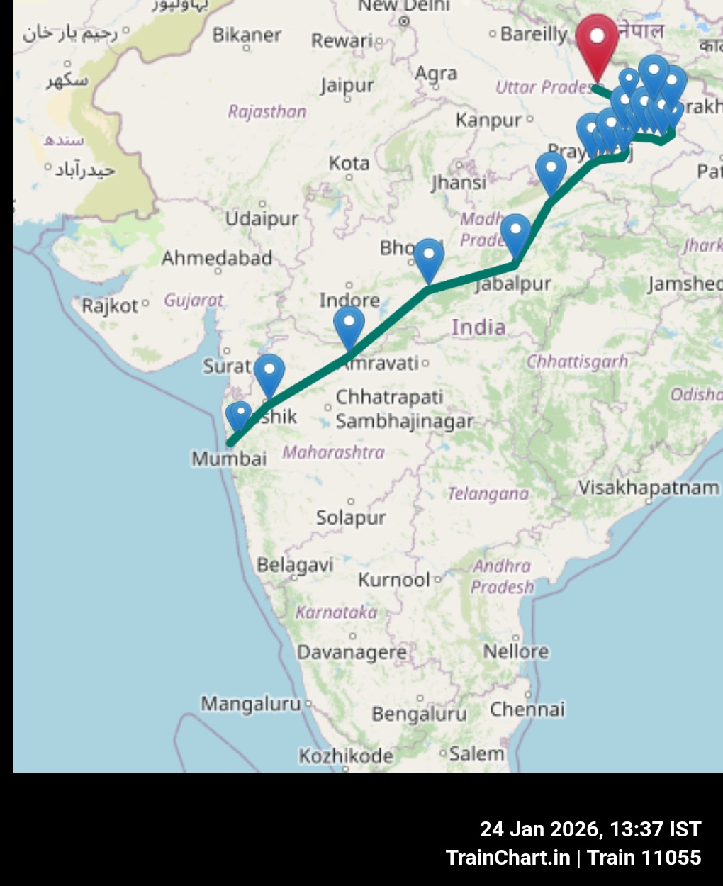train 11055 map