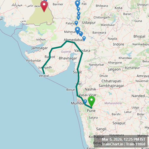 train 11088 map