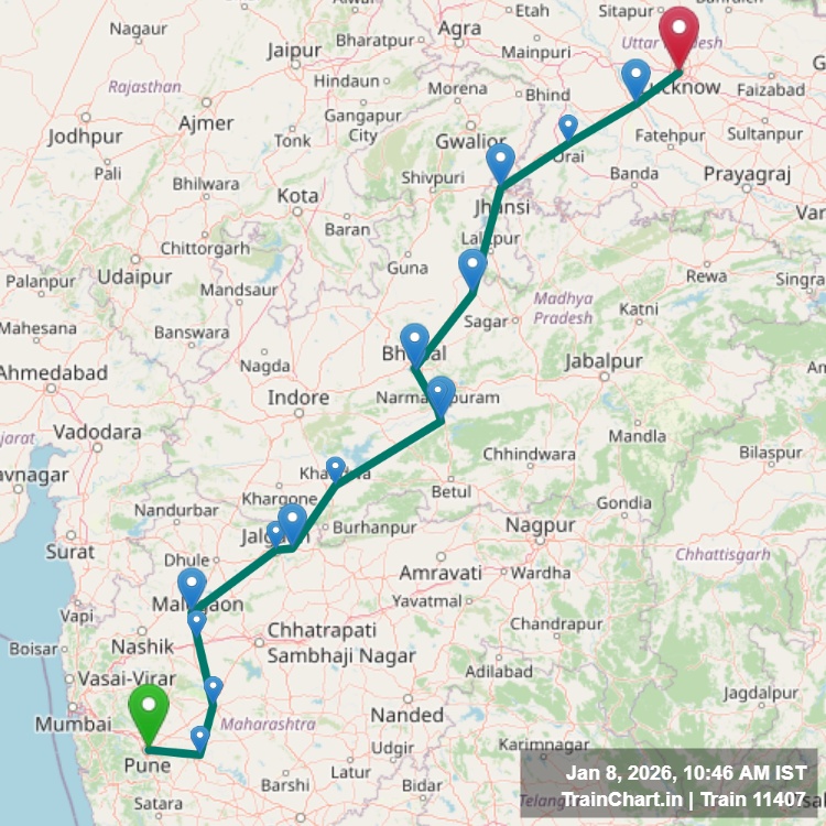 train 11407 map