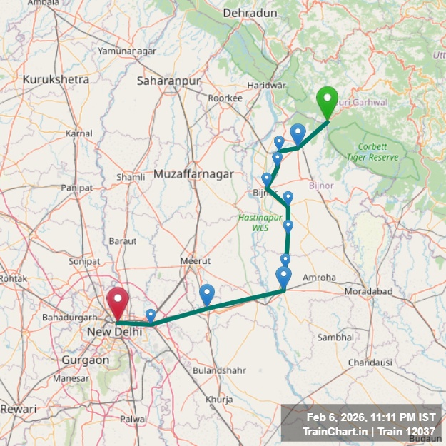 train 12037 map