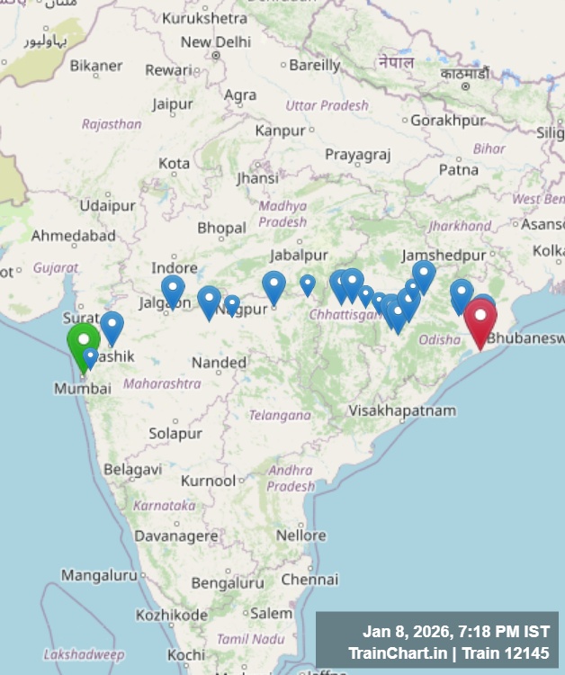 train 12145 map