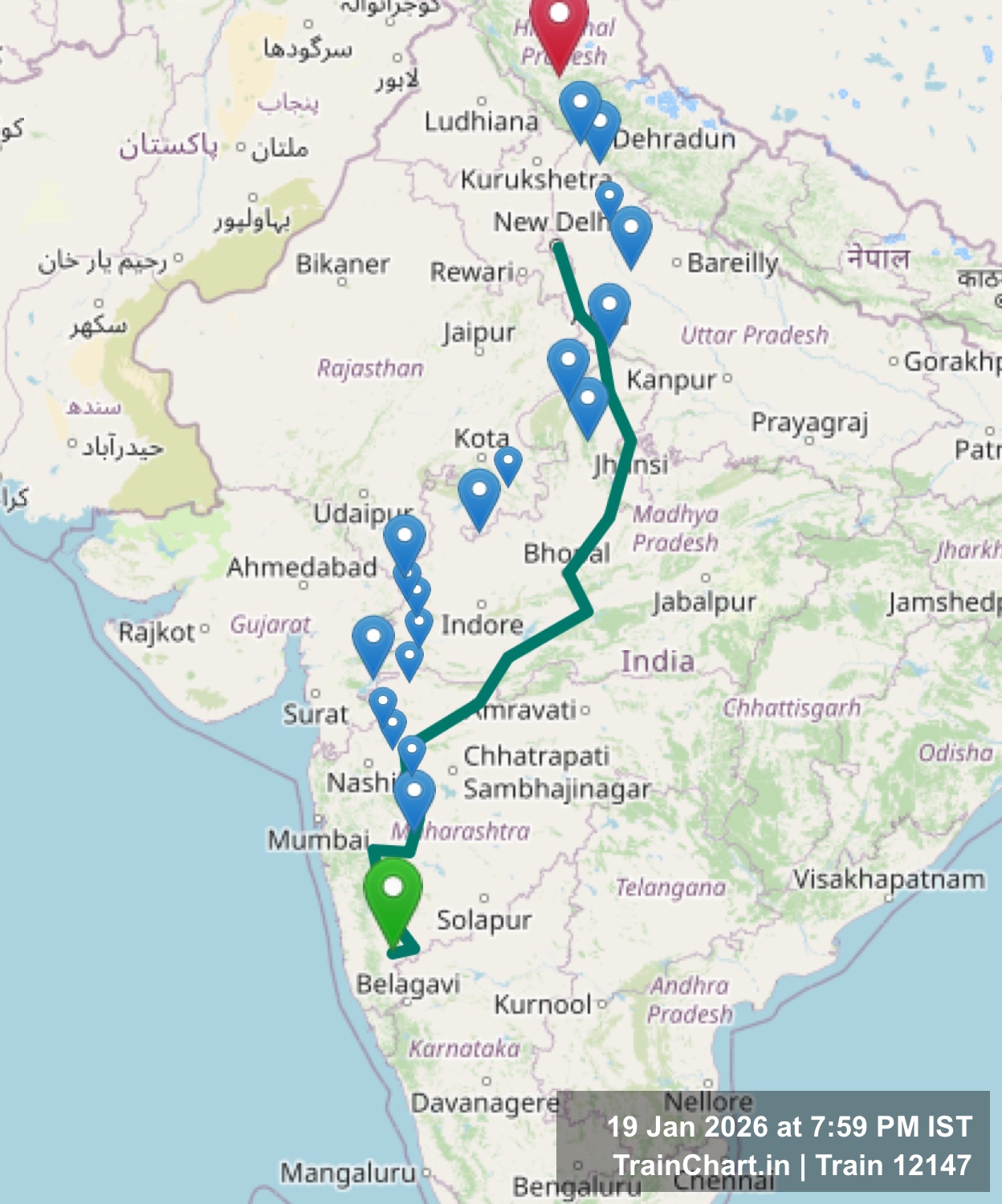 train 12147 map