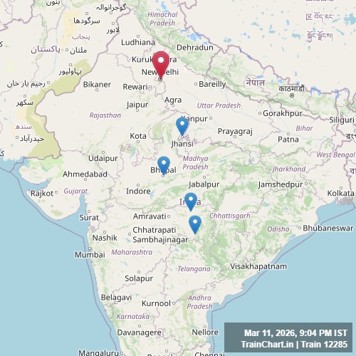 train 12285 map