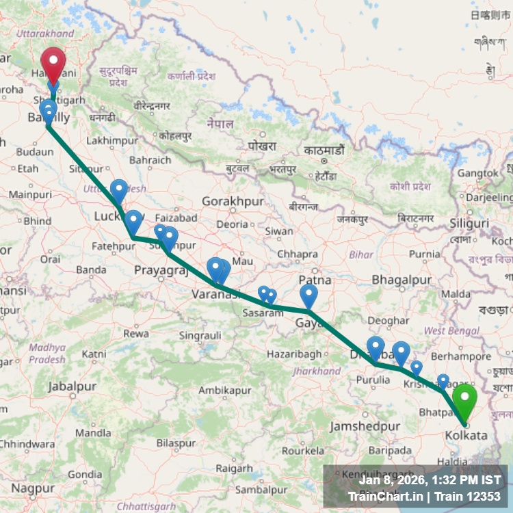 train 12353 map