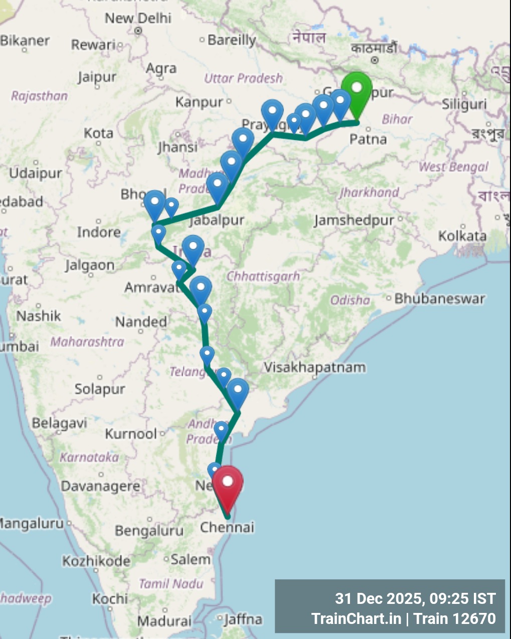 train 12670 map