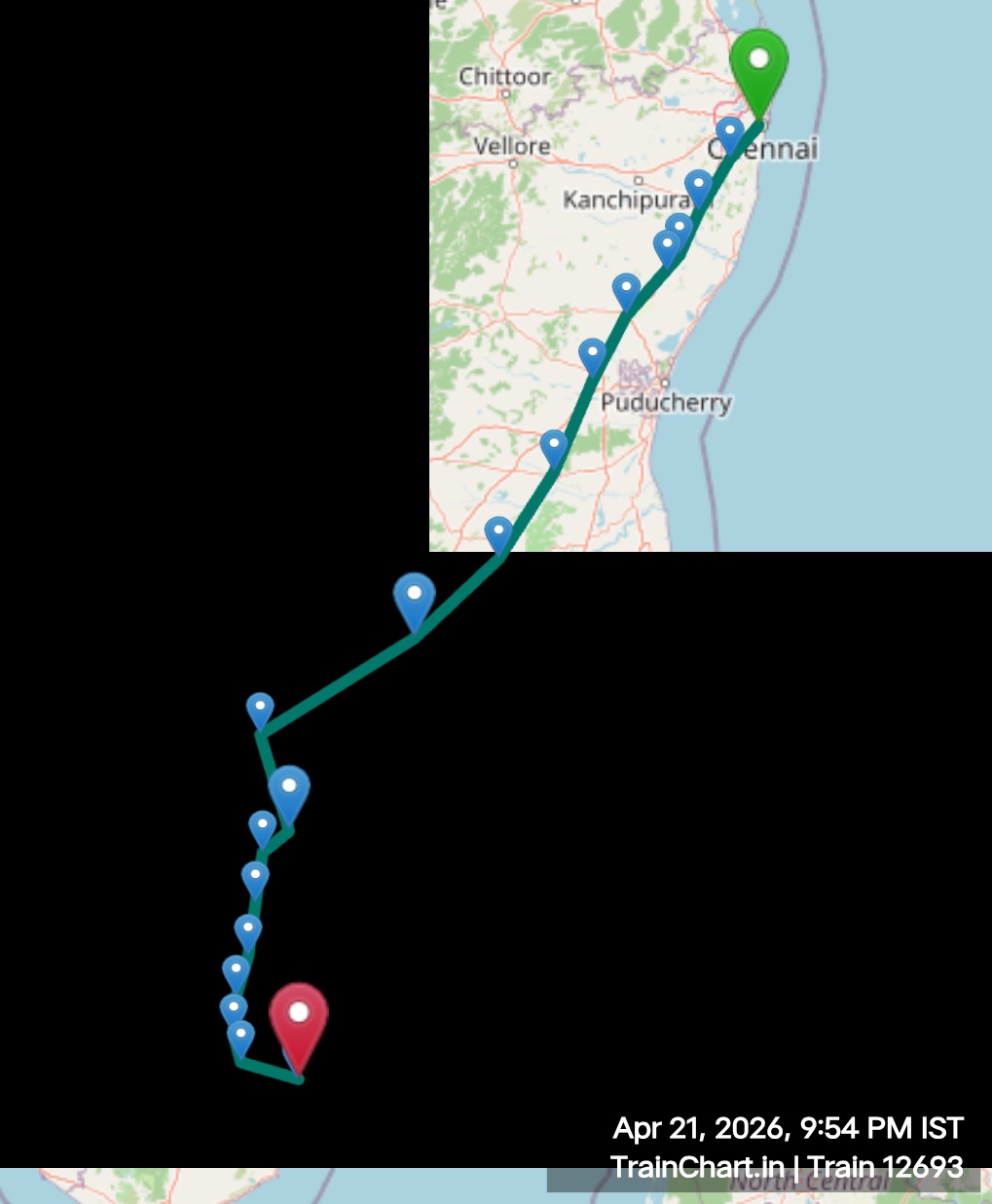 train 12693 map