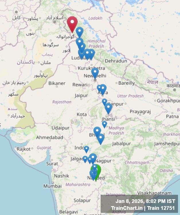 train 12751 map