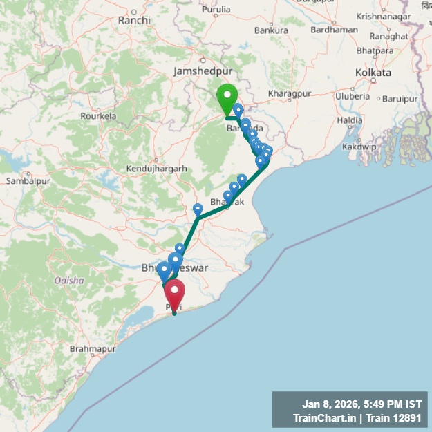 train 12891 map