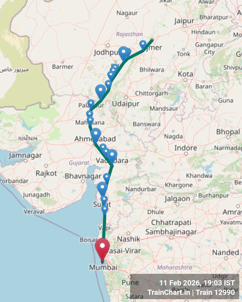 train 12990 map