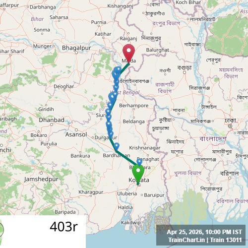 train 13011 map