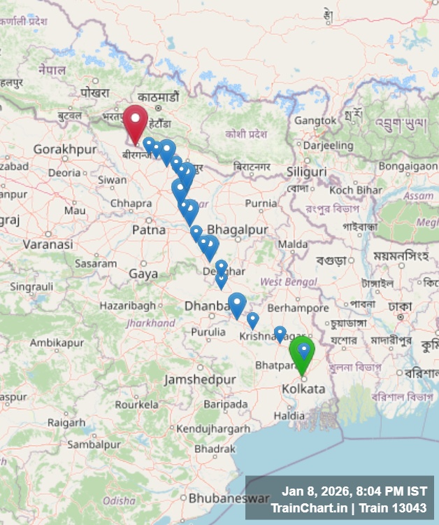 train 13043 map