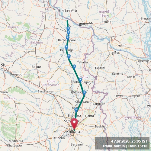 train 13118 map