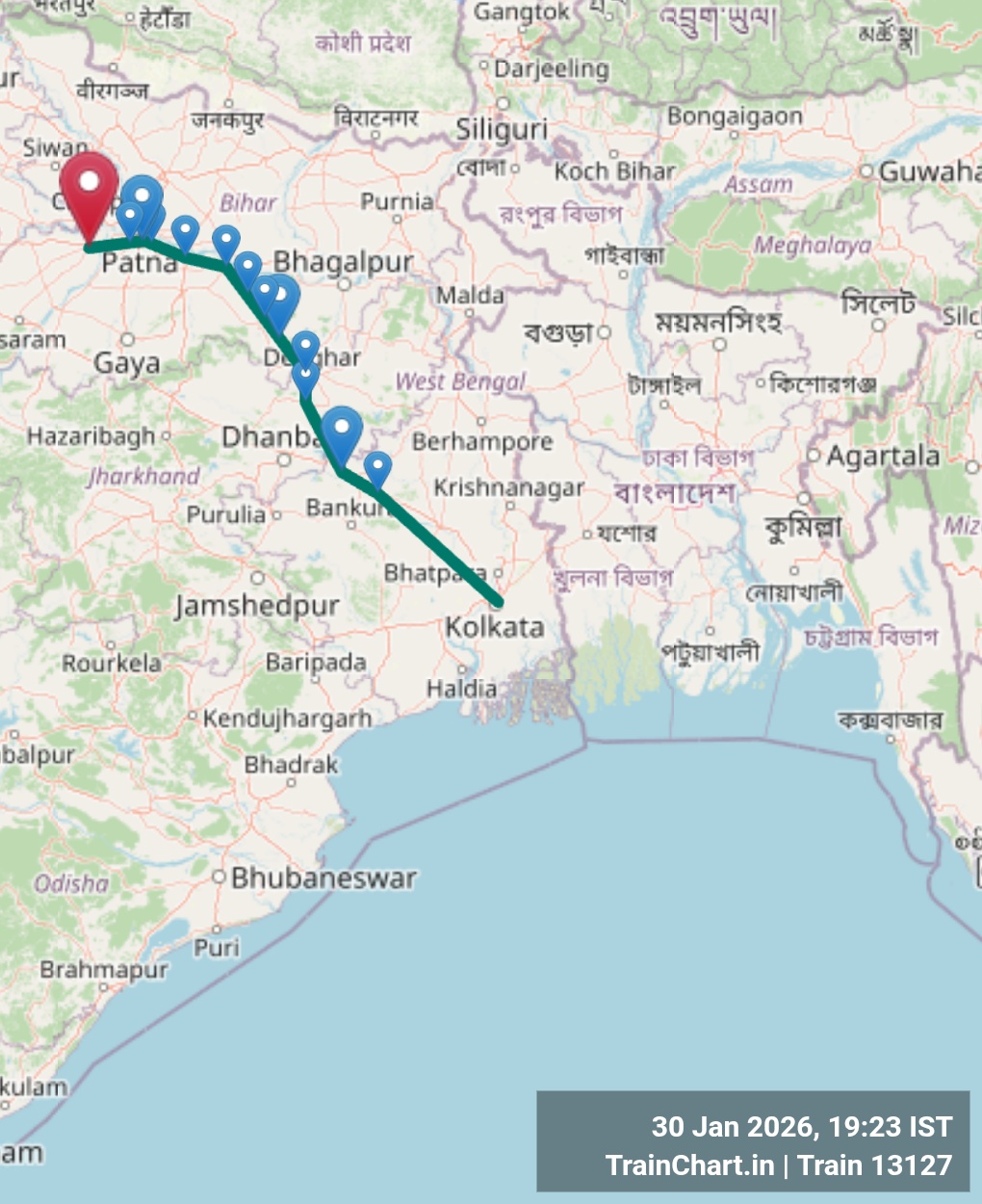 train 13127 map