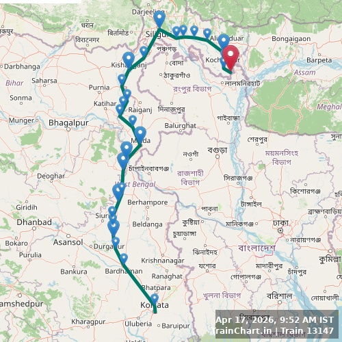 train 13147 map