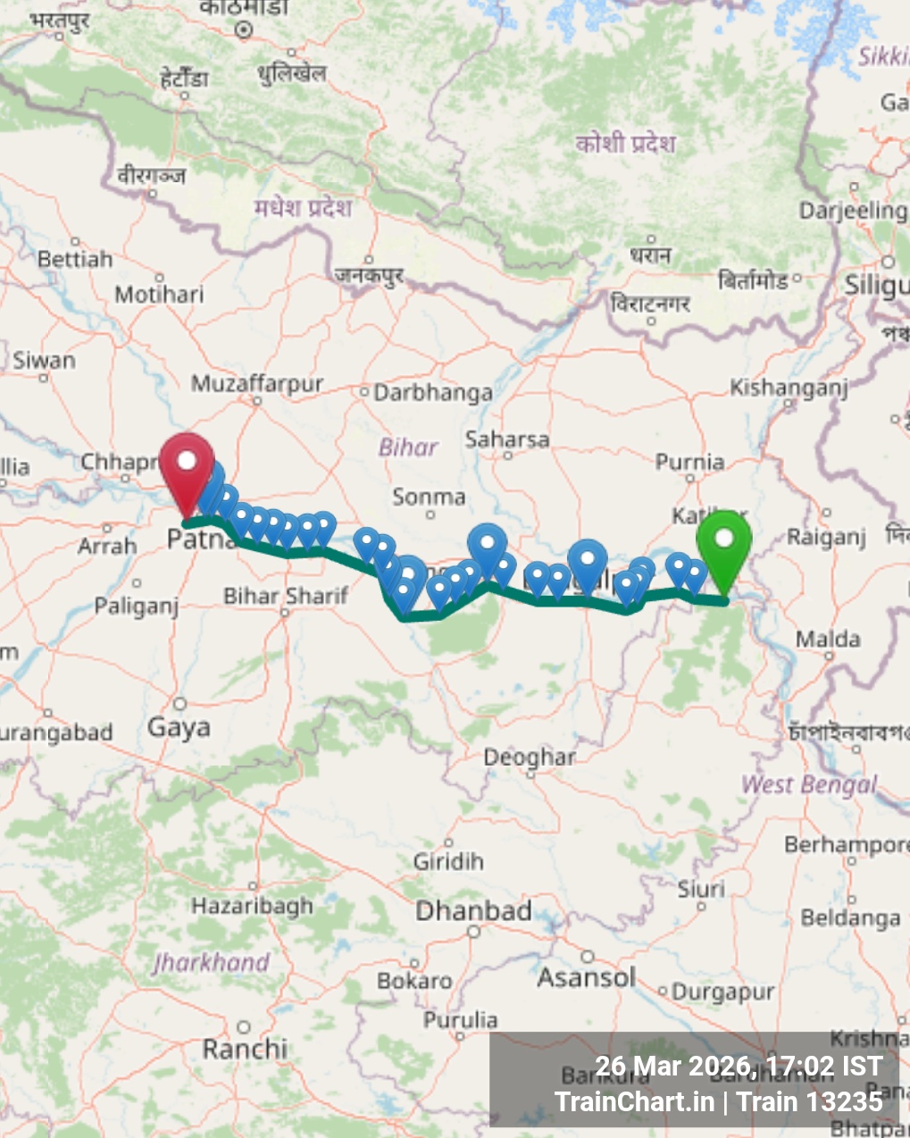 train 13235 map