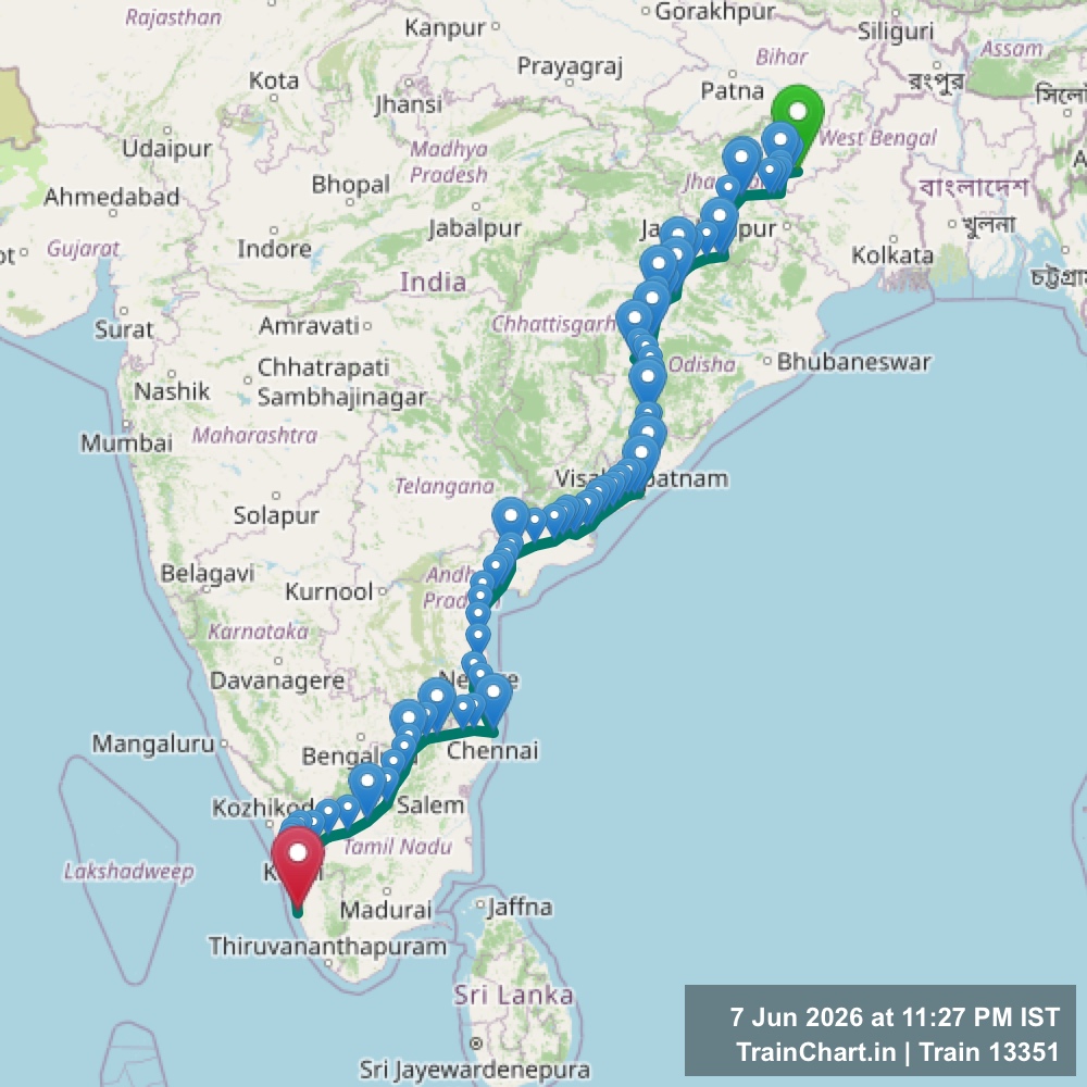 train 13351 map