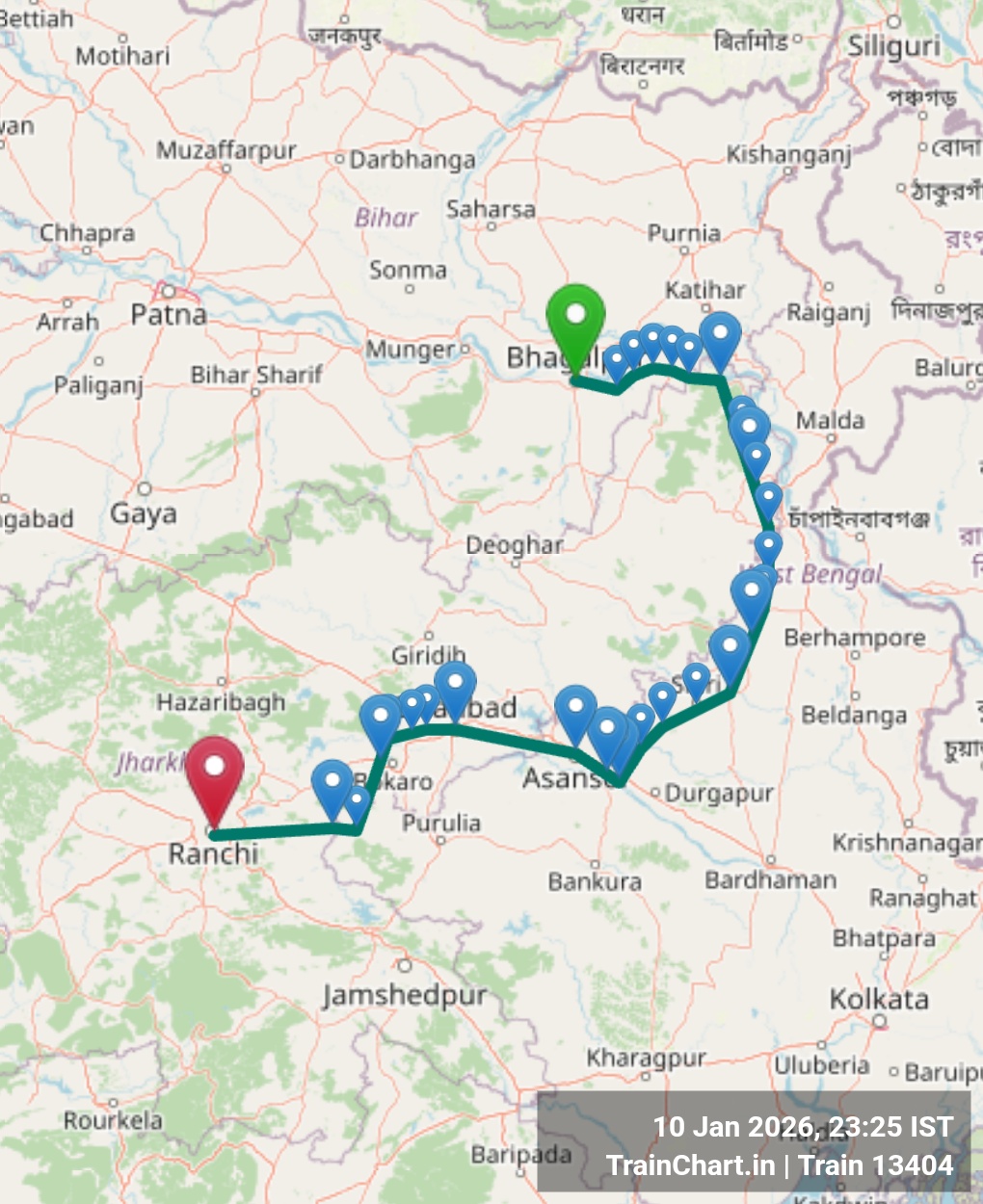 train 13404 map