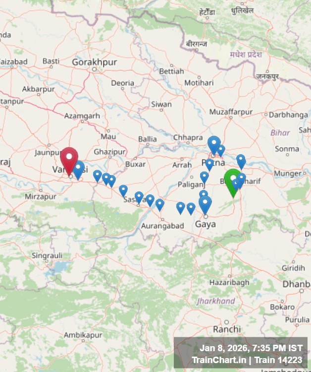 train 14223 map