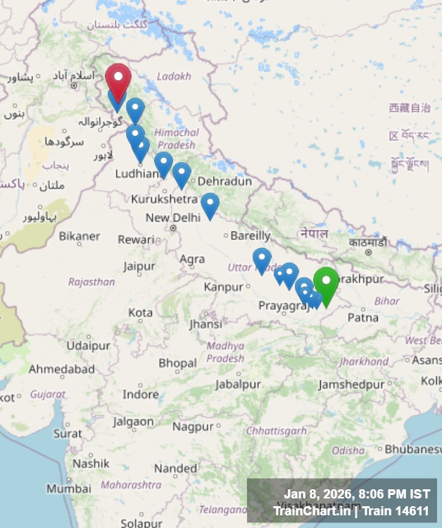 train 14611 map