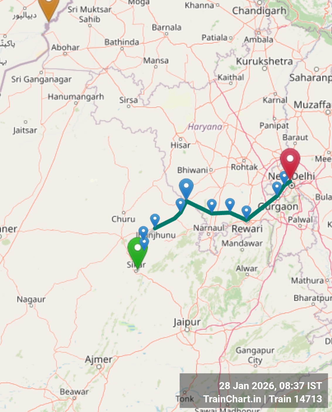 train 14713 map