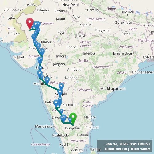 train 14805 map