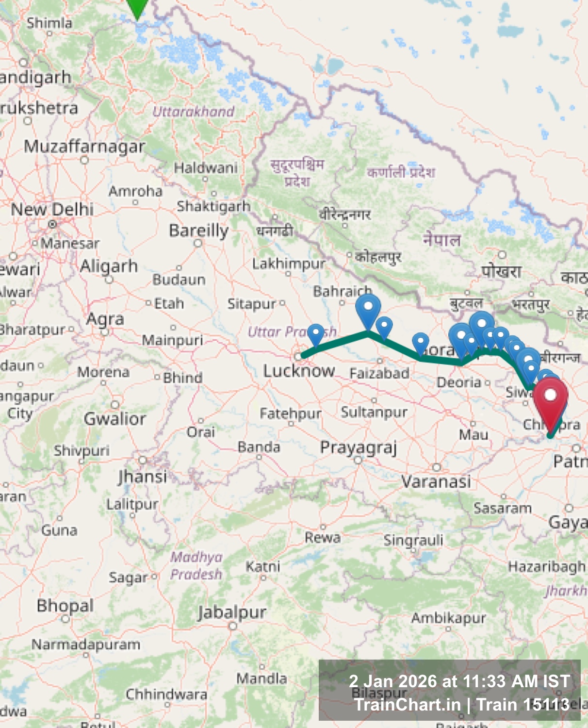 train 15113 map