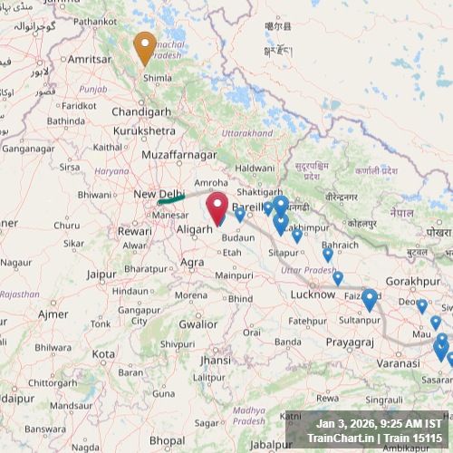 train 15115 map