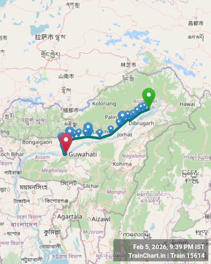 train 15614 map