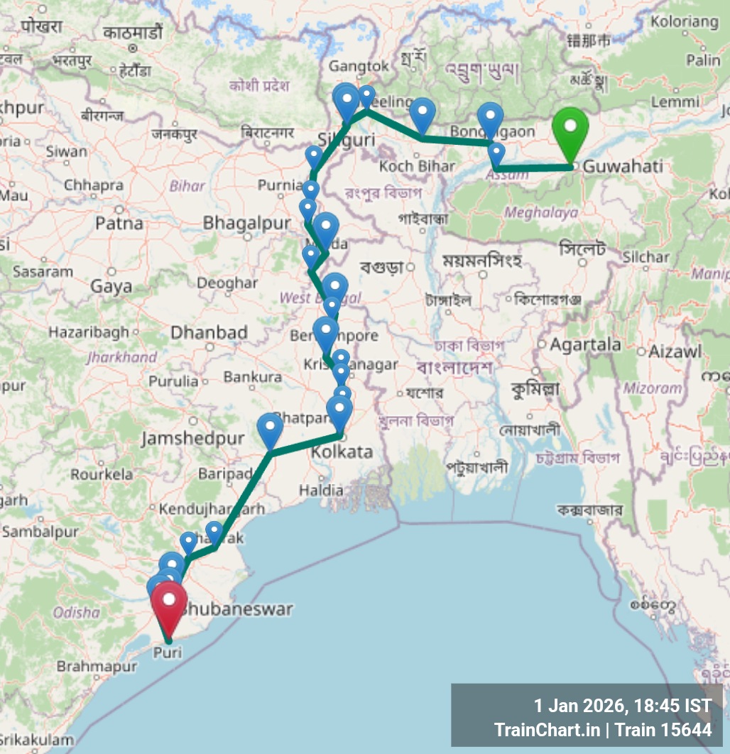 train 15644 map