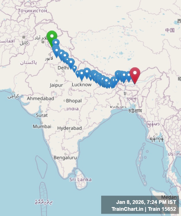 train 15652 map
