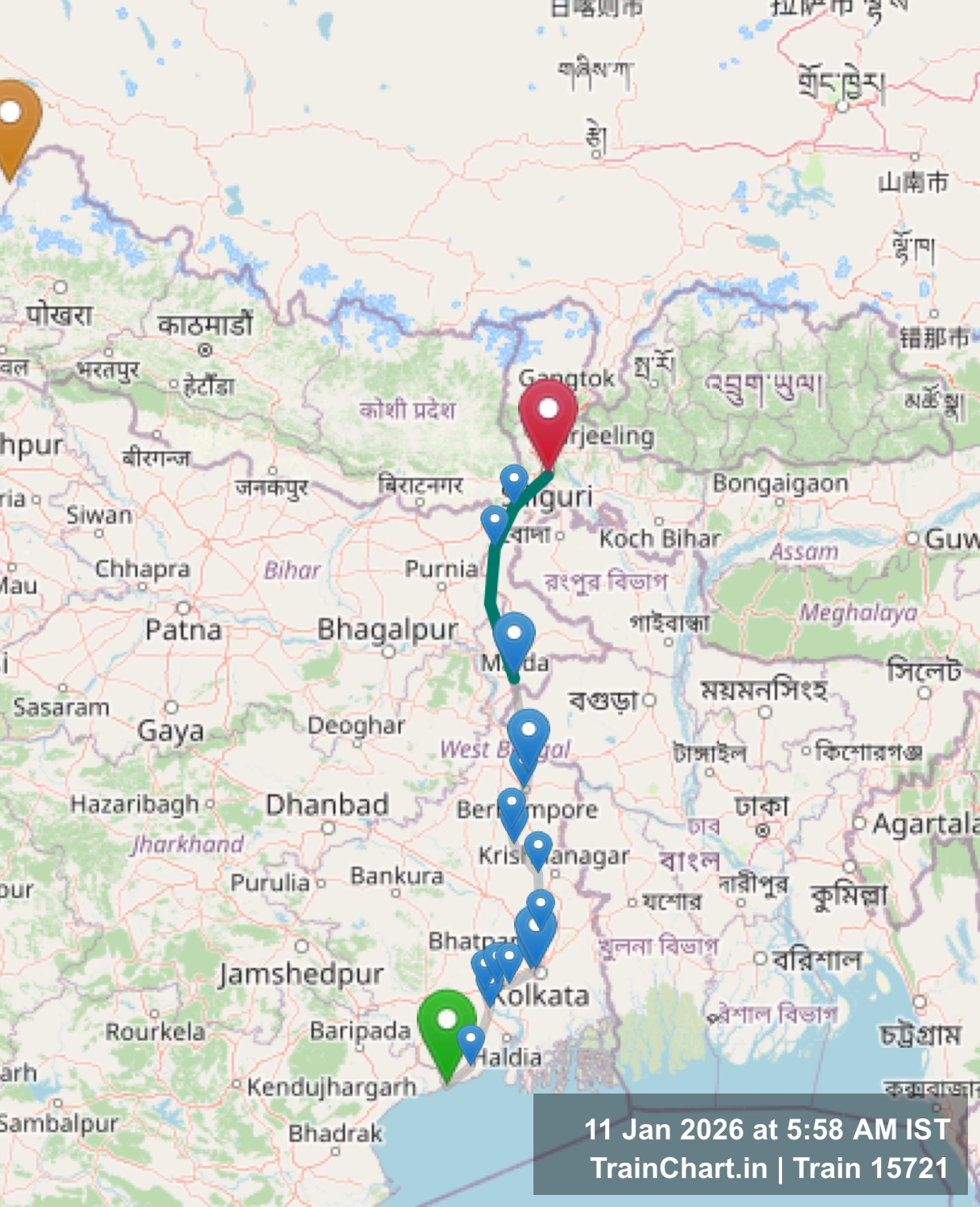 train 15721 map