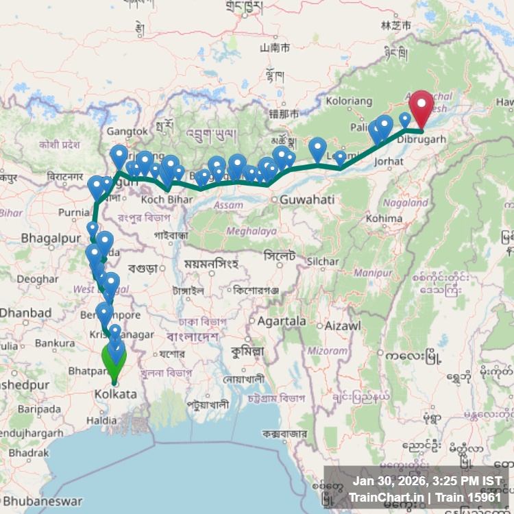train 15961 map