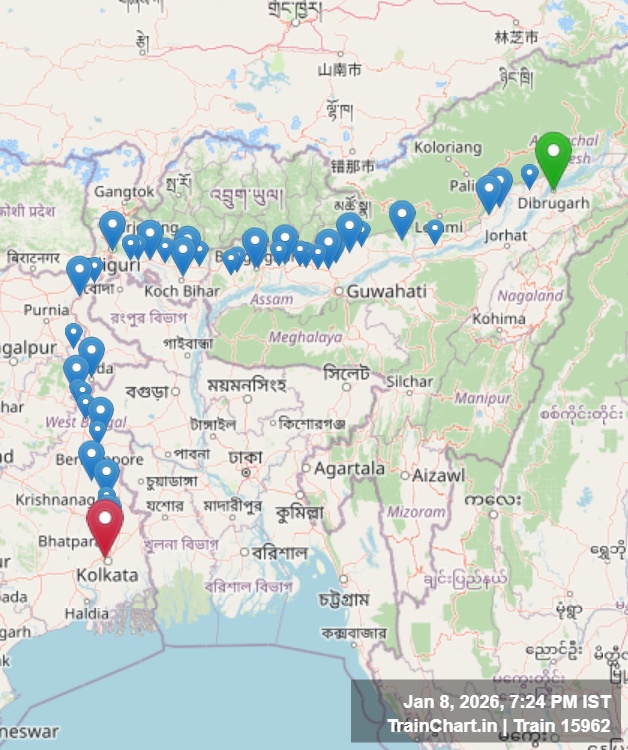 train 15962 map