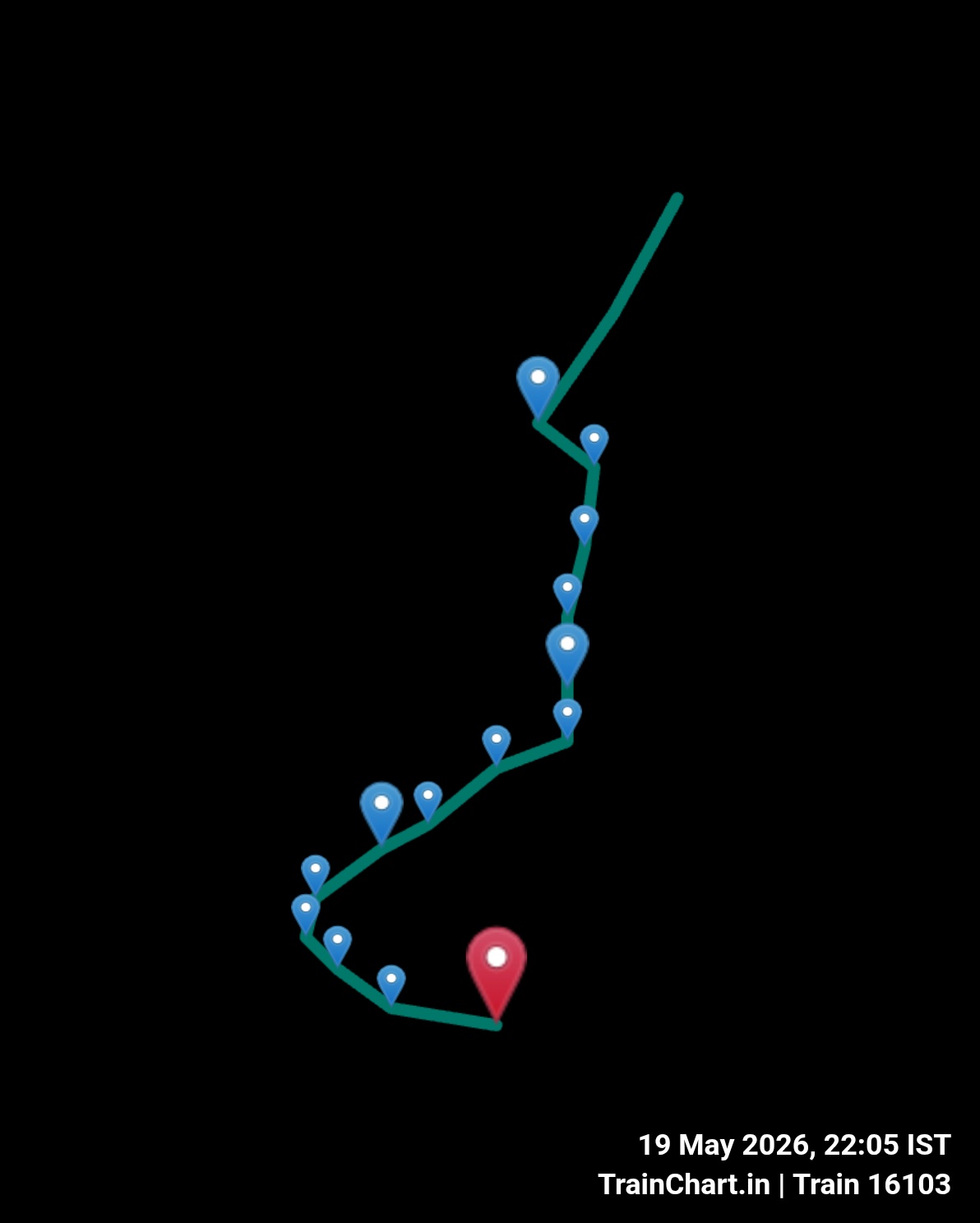 train 16103 map