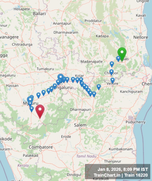 train 16220 map