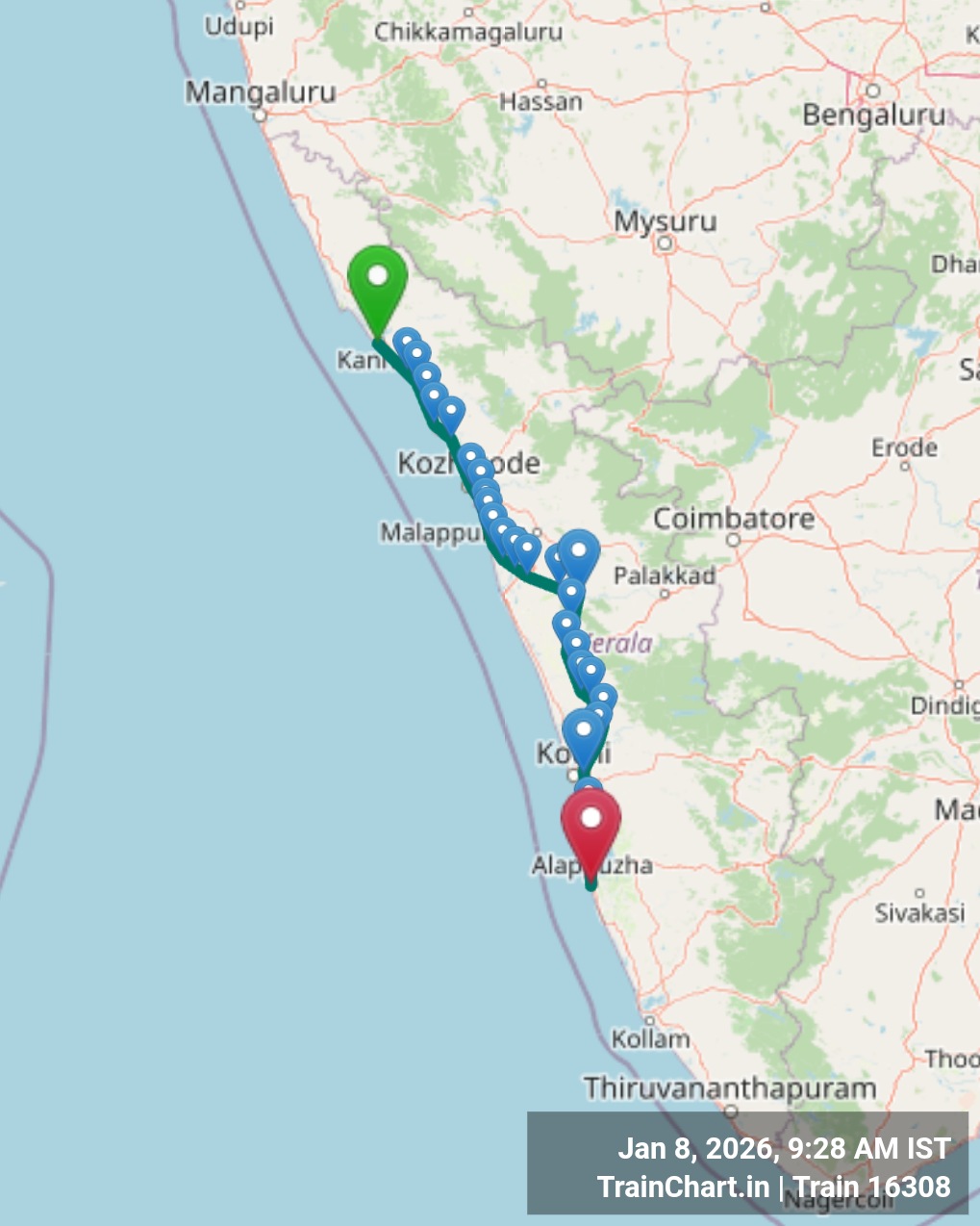 train 16308 map