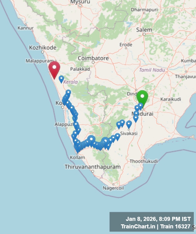 train 16327 map