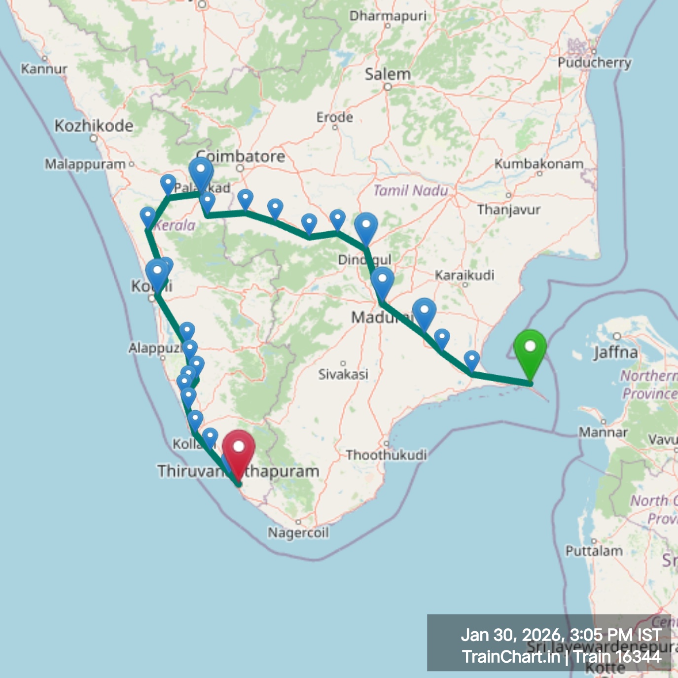 train 16344 map