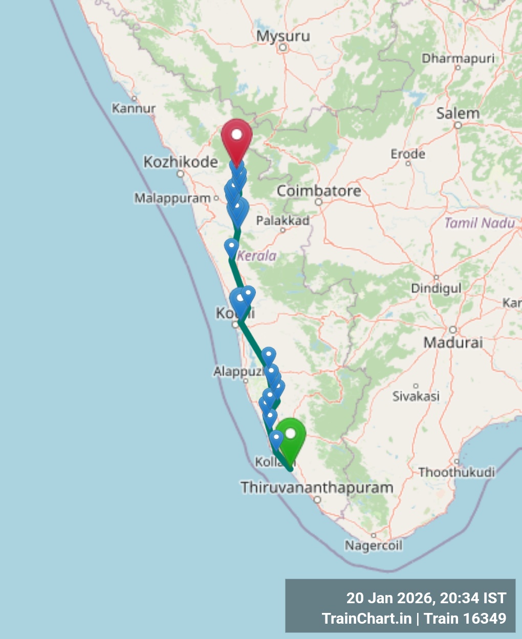 train 16349 map