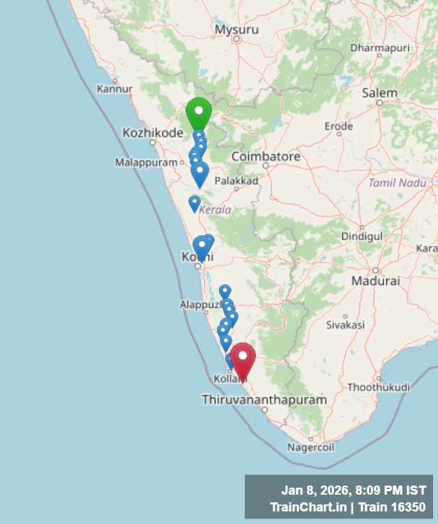 train 16350 map