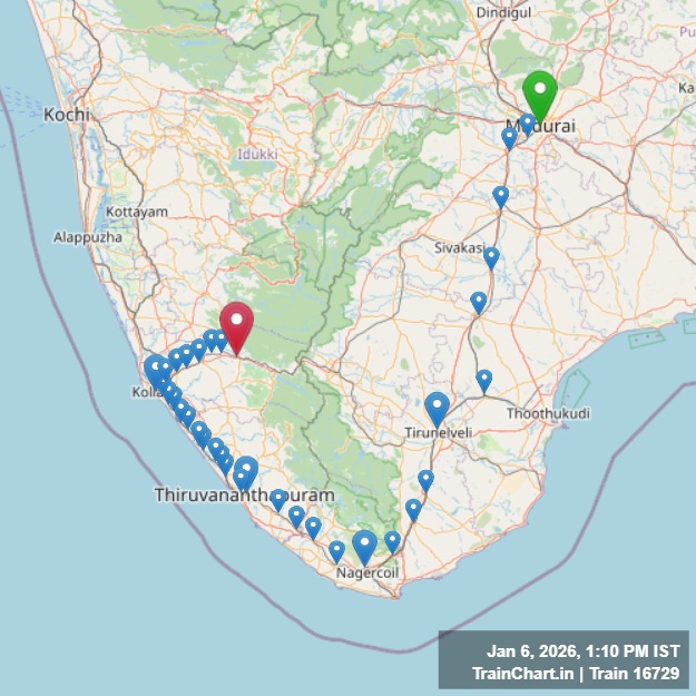 train 16729 map